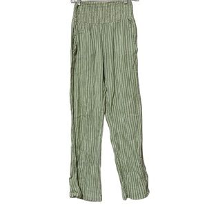 Billabong Green Striped High Waisted Boho Pants